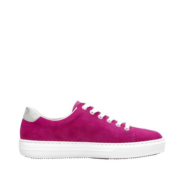 Rieker Women's shoes | Style L59L1 Athletic Lace-up with zip - Pink | Free Delivery