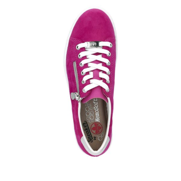 Rieker Women's shoes | Style L59L1 Athletic Lace-up with zip - Pink | Free Delivery