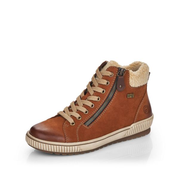 Remonte Suede leather Women's mid height boots | D0770-02 Ankle Boots - Brown Combination | Free Delivery
