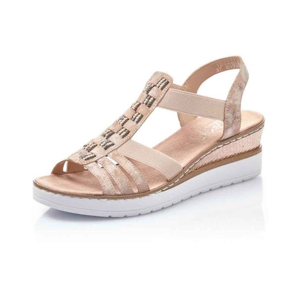 Rieker Women's sandals | Style V3822 Dress Sandal - Pink | Free Delivery