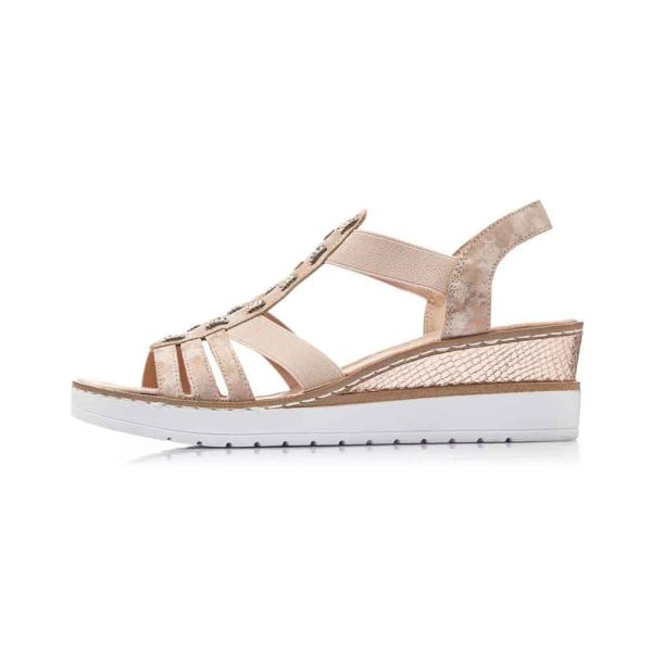 Rieker Women's sandals | Style V3822 Dress Sandal - Pink | Free Delivery