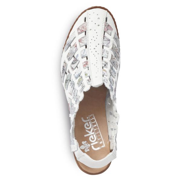 Rieker Women's shoes | Style 46778 Dress Sling-back - White Combination | Free Delivery
