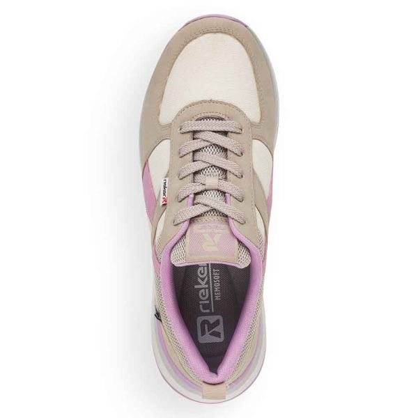 Rieker EVOLUTION Women's shoes | Style 42502 Athletic Lace-up - Beige Combination | Free Delivery