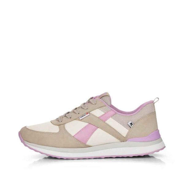 Rieker EVOLUTION Women's shoes | Style 42502 Athletic Lace-up - Beige Combination | Free Delivery