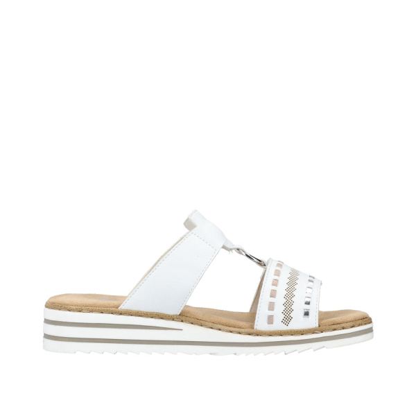 Rieker Women's sandals | Style V0636 Casual Mule - White | Free Delivery