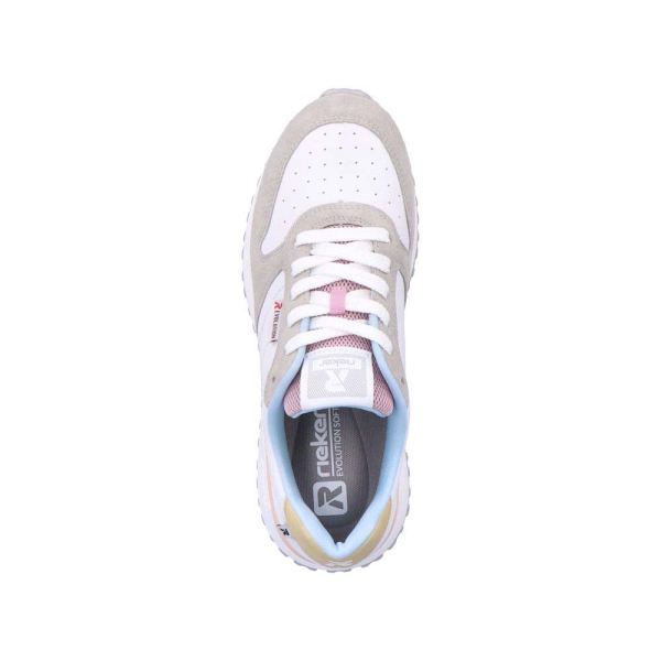 Rieker EVOLUTION Women's shoes | Style W0600 Athletic Lace-up - White Combination | Free Delivery