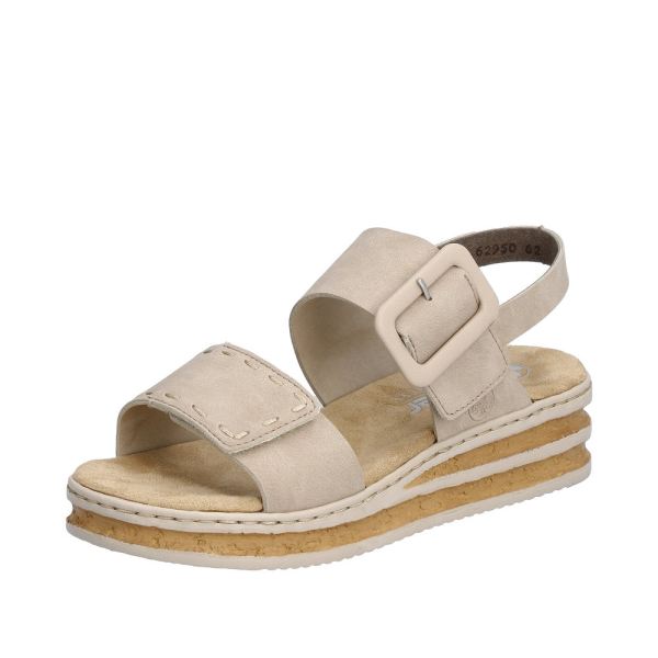 Rieker Women's sandals | Style 62950 Casual Sandal - Beige | Free Delivery