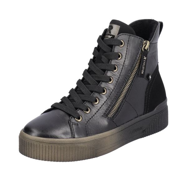 Rieker EVOLUTION Leather Women's mid height boots | W0761 Mid-height Boots - Black | Free Delivery