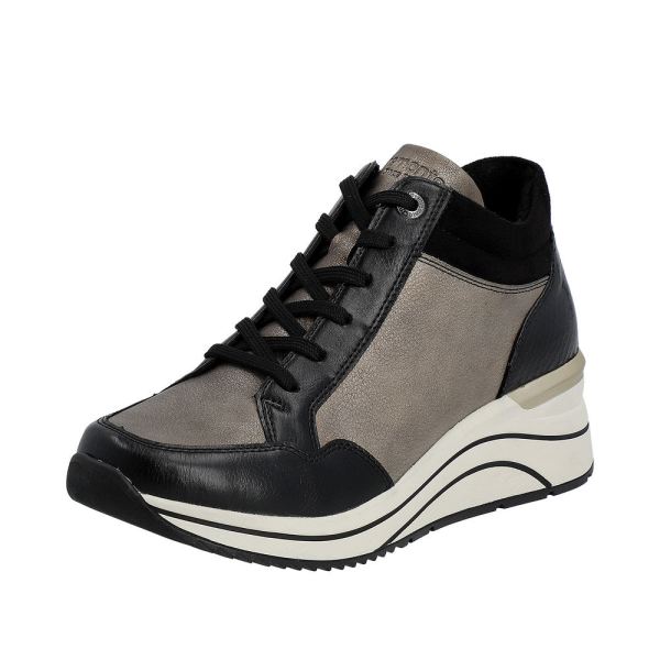 Remonte Leather Women's short boots| D0T70 Ankle Boots - Black Combination | Free Delivery