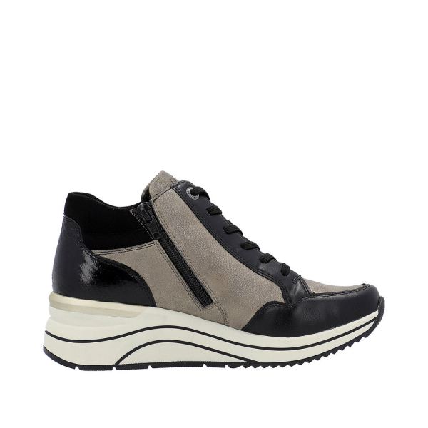 Remonte Leather Women's short boots| D0T70 Ankle Boots - Black Combination | Free Delivery