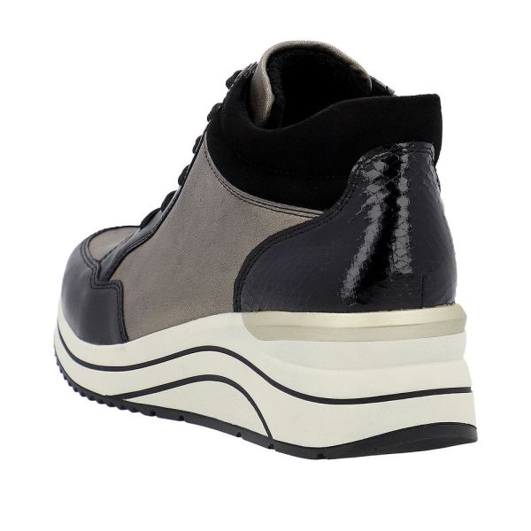 Remonte Leather Women's short boots| D0T70 Ankle Boots - Black Combination | Free Delivery