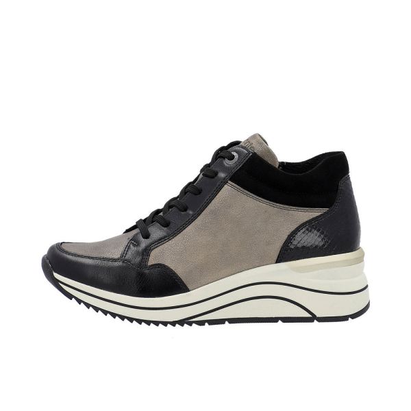Remonte Leather Women's short boots| D0T70 Ankle Boots - Black Combination | Free Delivery