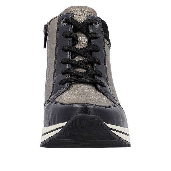Remonte Leather Women's short boots| D0T70 Ankle Boots - Black Combination | Free Delivery