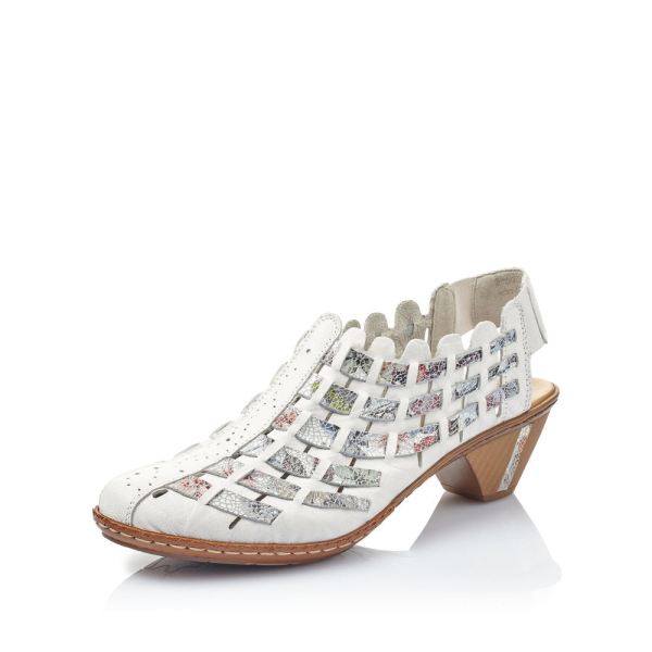 Rieker Women's shoes | Style 46778 Dress Sling-back - White Combination | Free Delivery