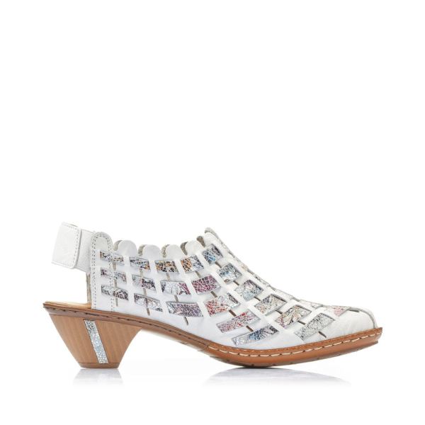 Rieker Women's shoes | Style 46778 Dress Sling-back - White Combination | Free Delivery