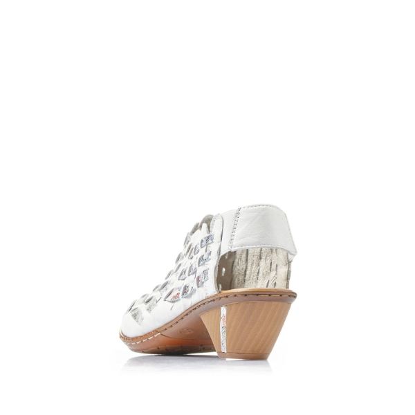 Rieker Women's shoes | Style 46778 Dress Sling-back - White Combination | Free Delivery