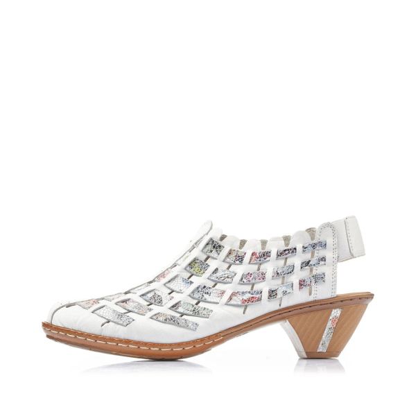 Rieker Women's shoes | Style 46778 Dress Sling-back - White Combination | Free Delivery