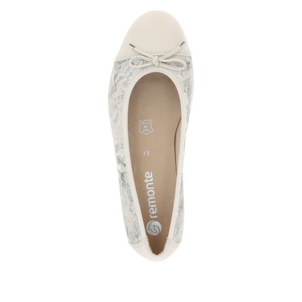 Remonte Women's shoes | Style D0K04 Dress Ballerina - Beige Combination | Free Delivery