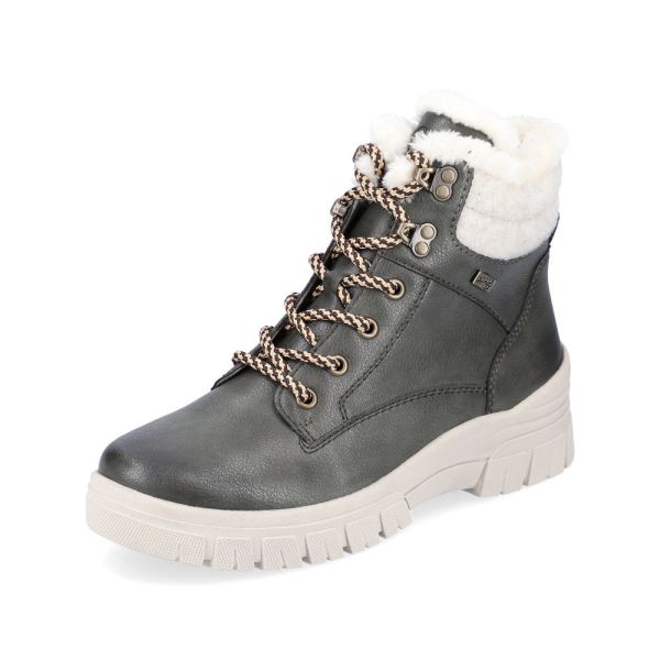 Remonte Leather Women's Short Boots | D0E71 Ankle Boots - Green Combination | Free Delivery