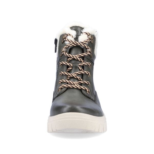 Remonte Leather Women's Short Boots | D0E71 Ankle Boots - Green Combination | Free Delivery