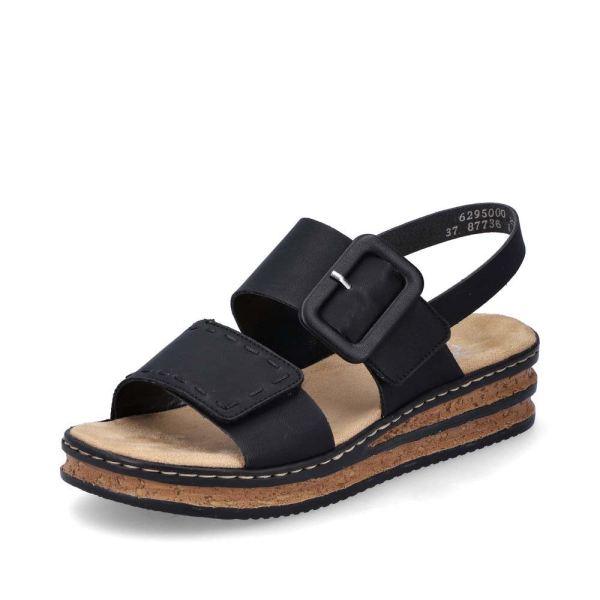 Rieker Women's sandals | Style 62950 Casual Sandal - Black | Free Delivery