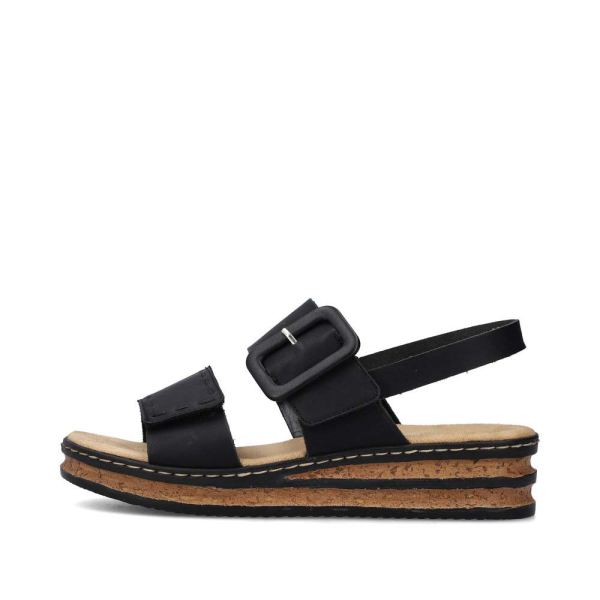 Rieker Women's sandals | Style 62950 Casual Sandal - Black | Free Delivery