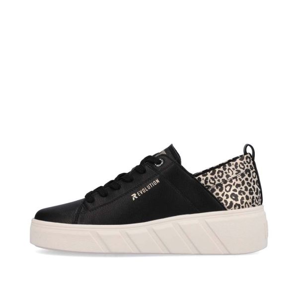Rieker EVOLUTION Women's shoes | Style W0502 Athletic Lace-up - Black Combination | Free Delivery