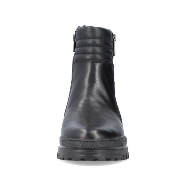 Rieker Leather Women's short boots | Z5452 Ankle Boots. Flip Grip - Black | Free Delivery