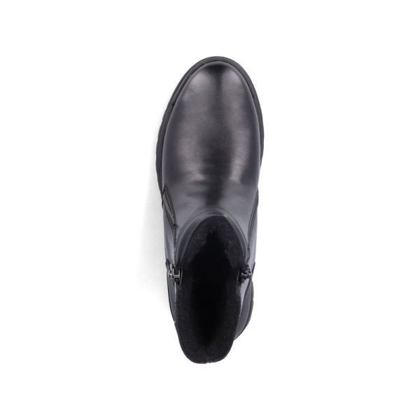 Rieker Leather Women's short boots | Z5452 Ankle Boots. Flip Grip - Black | Free Delivery