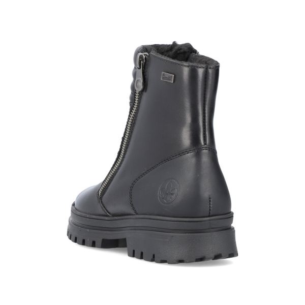 Rieker Leather Women's short boots | Z5452 Ankle Boots. Flip Grip - Black | Free Delivery