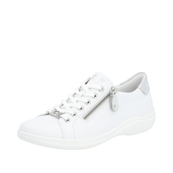 Remonte Women's shoes | Style D1E03 Athletic Lace-up with zip - White Combination | Free Delivery