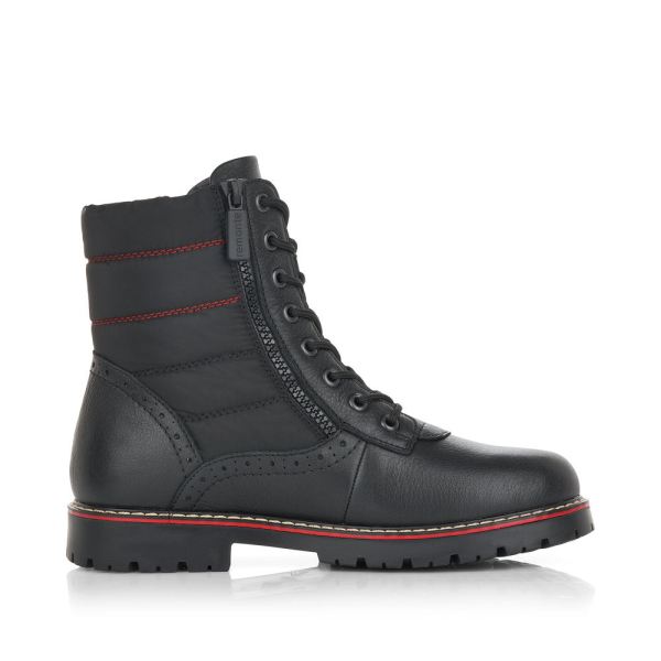 Remonte Leather Women's mid height boots| D9374 Ankle BootsFlip Grip - Black | Free Delivery