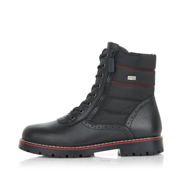 Remonte Leather Women's mid height boots| D9374 Ankle BootsFlip Grip - Black | Free Delivery