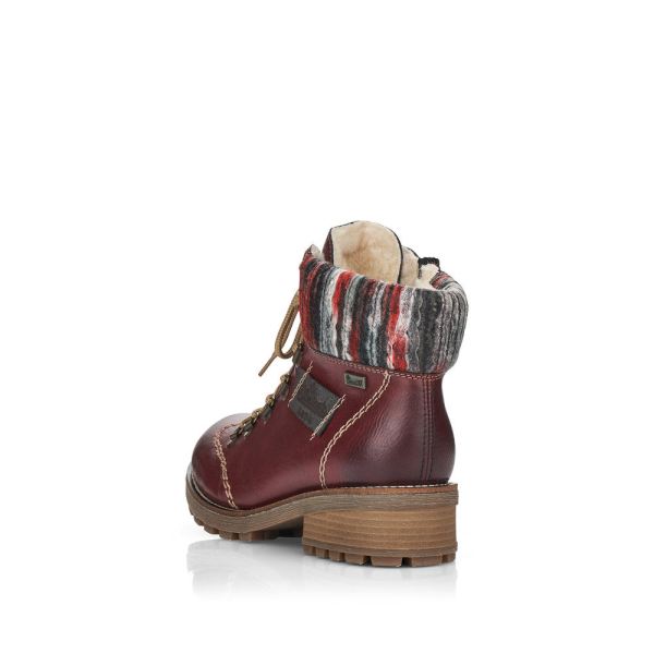 Rieker Synthetic leather Women's Short Boots| Z0444 Ankle Boots - Red Combination | Free Delivery