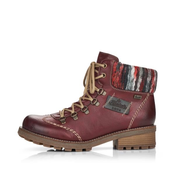 Rieker Synthetic leather Women's Short Boots| Z0444 Ankle Boots - Red Combination | Free Delivery