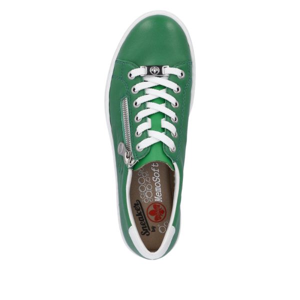 Rieker Women's shoes | Style L59L1 Athletic Lace-up with zip - Green | Free Delivery