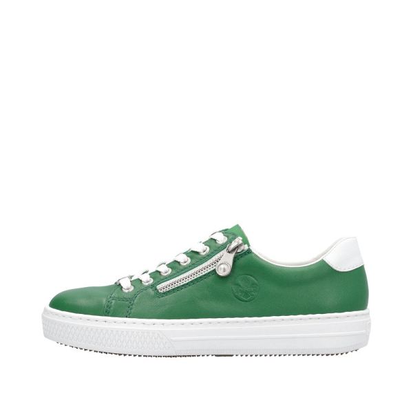 Rieker Women's shoes | Style L59L1 Athletic Lace-up with zip - Green | Free Delivery