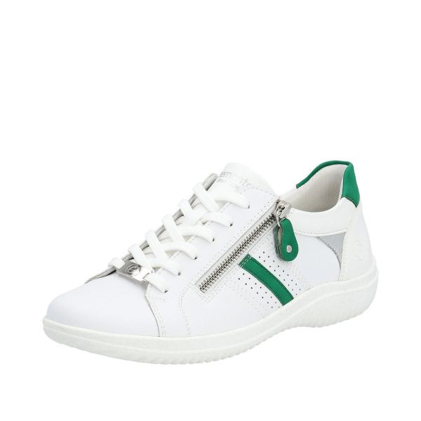 Remonte Women's shoes | Style D1E01 Athletic Lace-up with zip - Green | Free Delivery