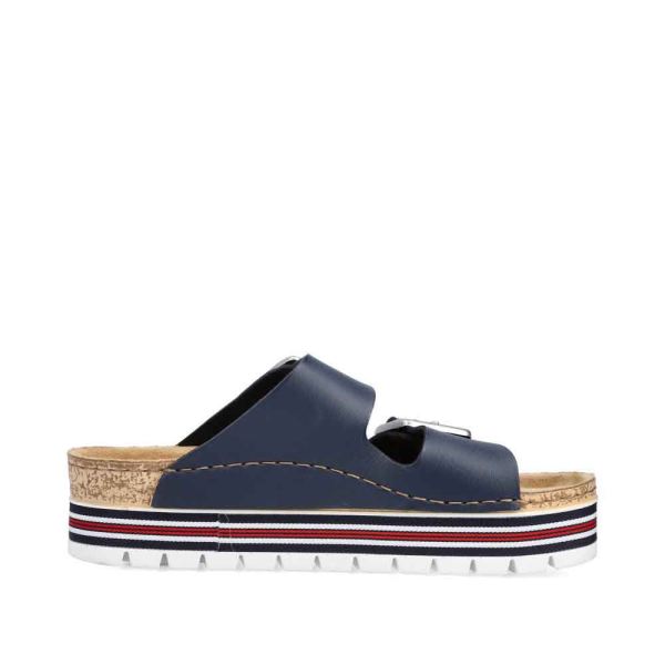 Rieker Women's sandals | Style 69550 Casual Mule - Blue | Free Delivery
