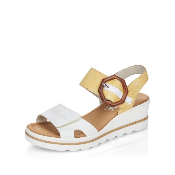 Rieker Women's sandals | Style 67476 Dress Sandal - Yellow Combination | Free Delivery