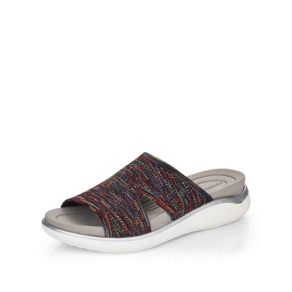 Remonte Women's sandals | Style D7750 Casual Mule - Black Combination | Free Delivery