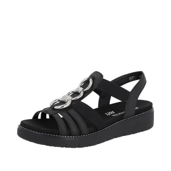 Remonte Women's sandals | Style D2073 Casual Sandal - Black | Free Delivery