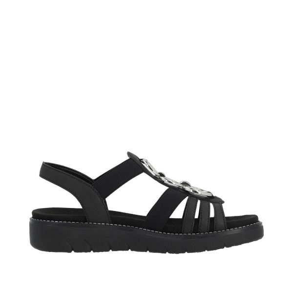 Remonte Women's sandals | Style D2073 Casual Sandal - Black | Free Delivery