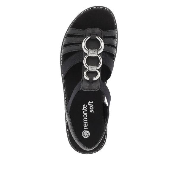 Remonte Women's sandals | Style D2073 Casual Sandal - Black | Free Delivery