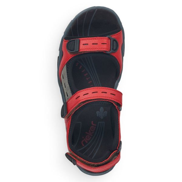 Rieker Women's sandals | Style 68872 Athletic Trekking - Red | Free Delivery