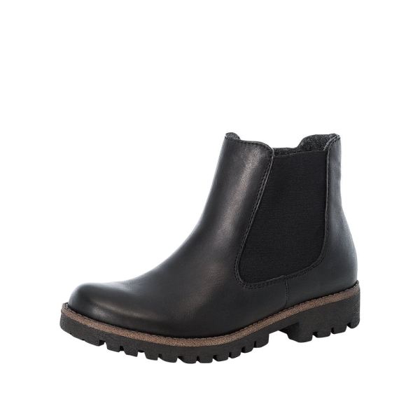 Rieker Leather Women's short boots| 78570 Ankle Boots - Black | Free Delivery