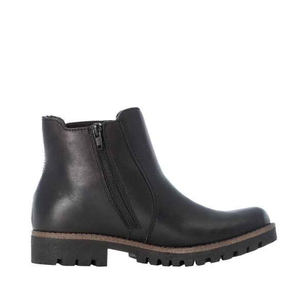 Rieker Leather Women's short boots| 78570 Ankle Boots - Black | Free Delivery