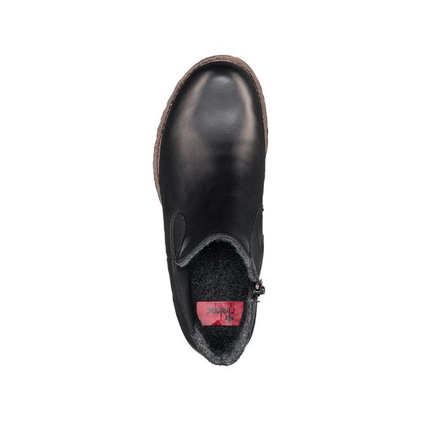 Rieker Leather Women's short boots| 78570 Ankle Boots - Black | Free Delivery