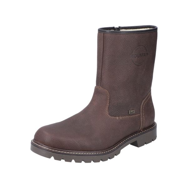 Rieker Leather Men's Boots | 39870-00 Ankle Boots Fiber Grip - Dark Brown | Free Delivery