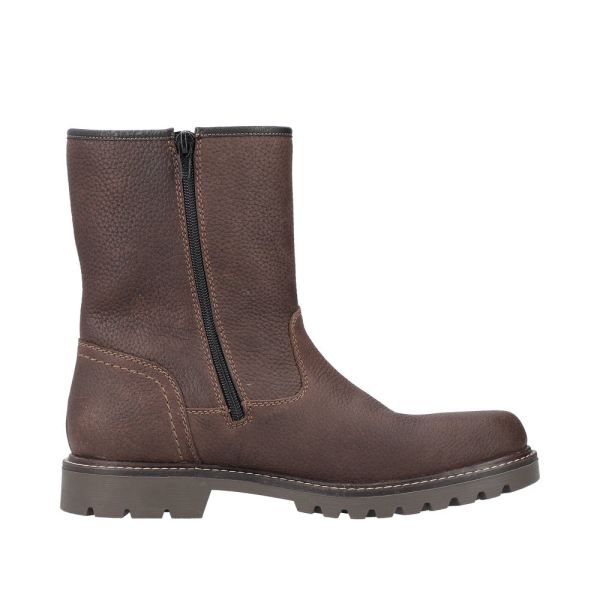 Rieker Leather Men's Boots | 39870-00 Ankle Boots Fiber Grip - Dark Brown | Free Delivery
